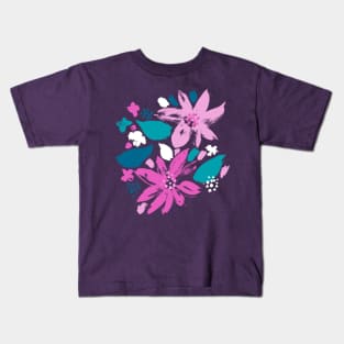 Floral pattern - hand painted flowers - colorful abstract flower pattern design Kids T-Shirt